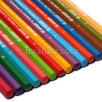 مداد رنگی آریا 36 رنگ + تراش کد 3018 ـ طرح ترن هوایی