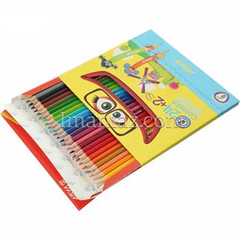 مداد رنگی آریا 2 +24 رنگ جلد مقوایی کد 3017 ـ طرح آسیاب بادی