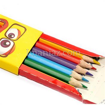 مداد رنگی آریا 6 رنگ جلد مقوایی کد 3011 ـ طرح 1