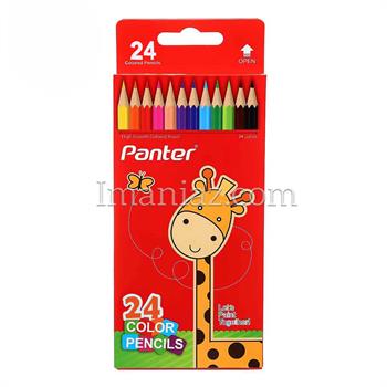 مداد رنگی پنتر  24 رنگ مقوایی کد PCP101-24 