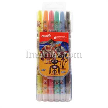 مداد شمعی اونر 6 رنگ Twistable Crayon کد 533806 - طرح روبات