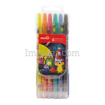 مداد شمعی اونر 6 رنگ Twistable Crayon کد 533806 - طرح مونسترز