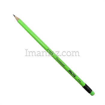 مداد مشکی فکتیس مدل فلورسنت پاک کن دار کد  F1415 سبز