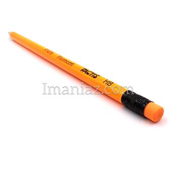 مداد مشکی فکتیس مدل فلورسنت پاک کن دار کد  F1415 زرد