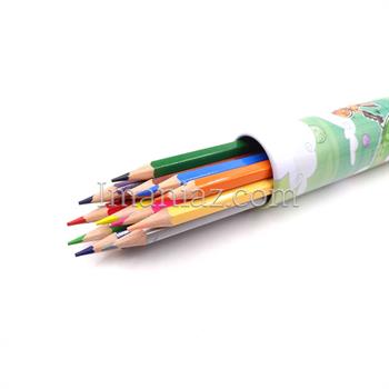 مداد رنگی سی کلاس 12رنگ فلزی استوانه ای کد PR9596 ـ طرح فیل