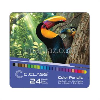 مداد رنگی سی کلاس 24 رنگ فلزی کد PM535324 - طرح پرنده توکان
