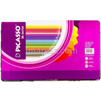 مداد رنگی پیکاسو 36 رنگ جعبه فلزی ـ طرح 2