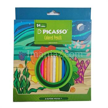 مداد رنگی پیکاسو 24 رنگ مقوایی کد D4236 ـ طرح دریا