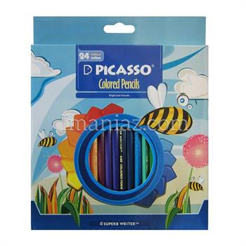 مداد رنگی پیکاسو 24 رنگ مقوایی کد D4236 ـ طرح زنبور عسل